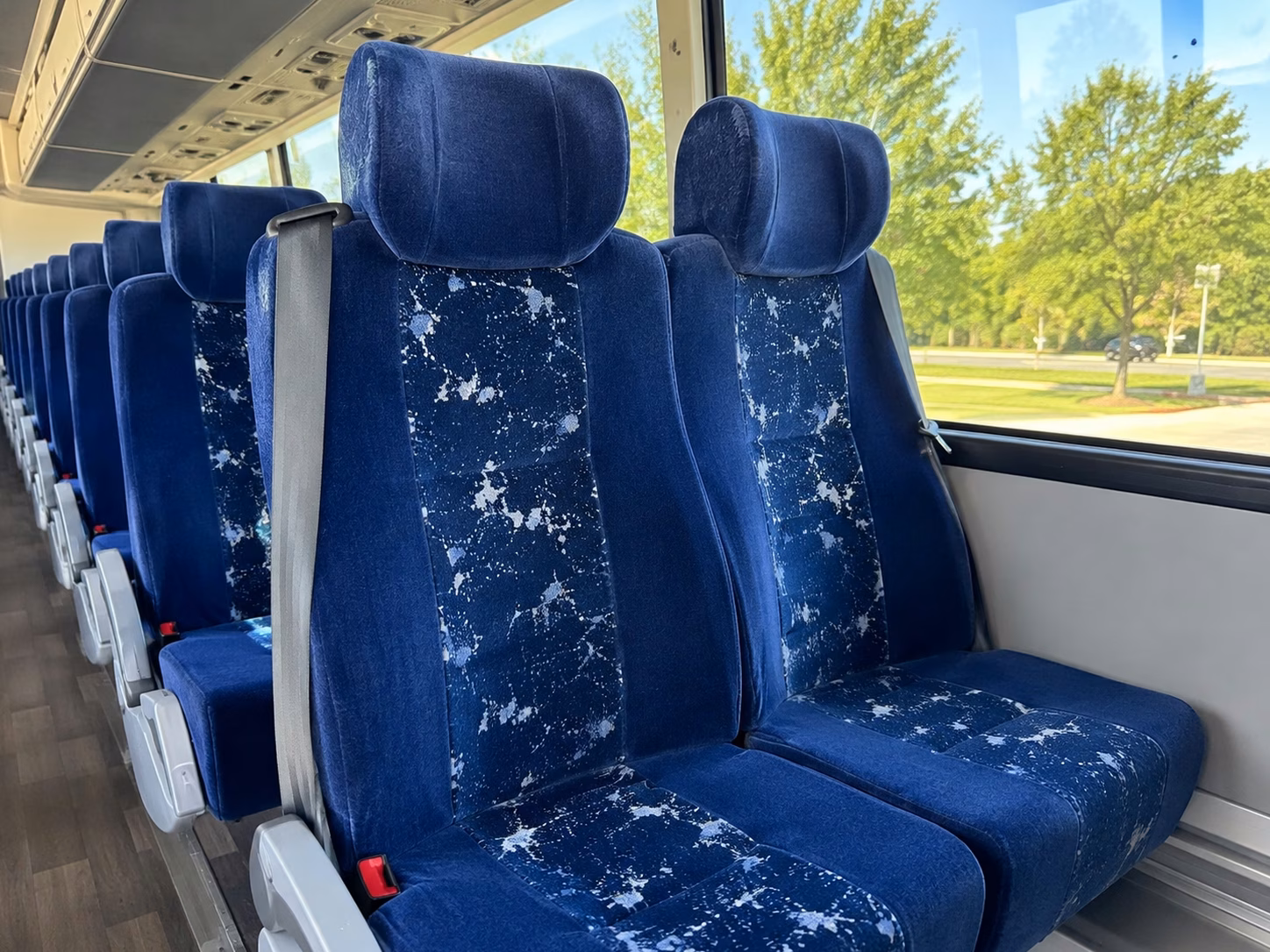 stockton charter bus rental interior
