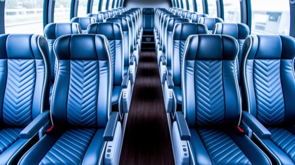 stockton 55 passenger charter bus inside