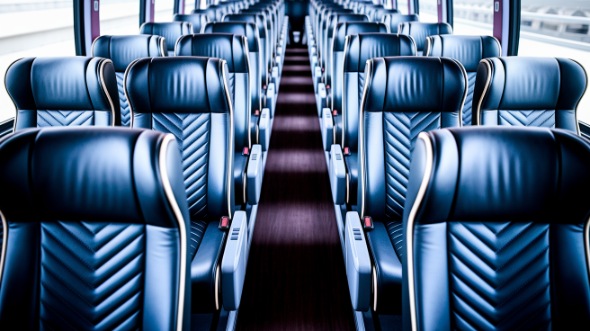 stockton 56 passenger charter bus inside